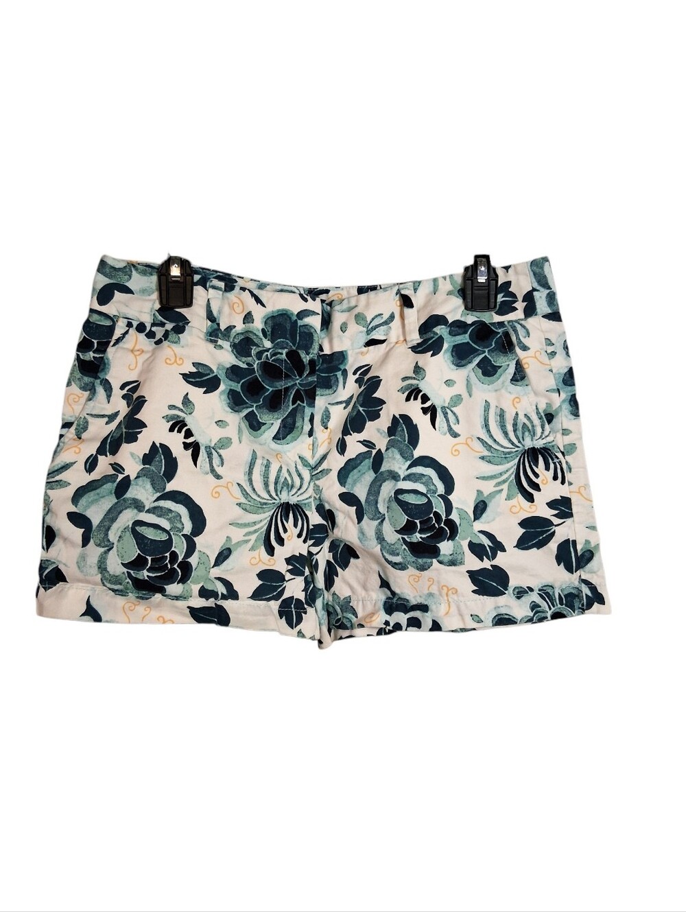 LOFT Blue White Floral Casual Summer Shorts Women's Size 6